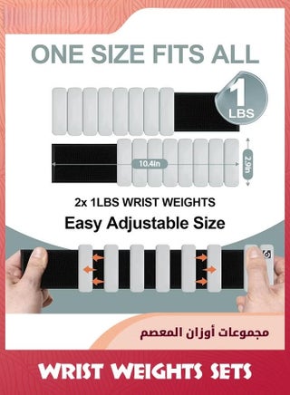 Wrist Ankle Weights Set of 2(1Lb Each),Adjustable Ankle Weights For Women Men Kids,Strength Weighted,Leg Weight For Running Yoga Pilates Fitness Gym Workout,Strength Training Wrist Ankle Weights,Grey - view 3